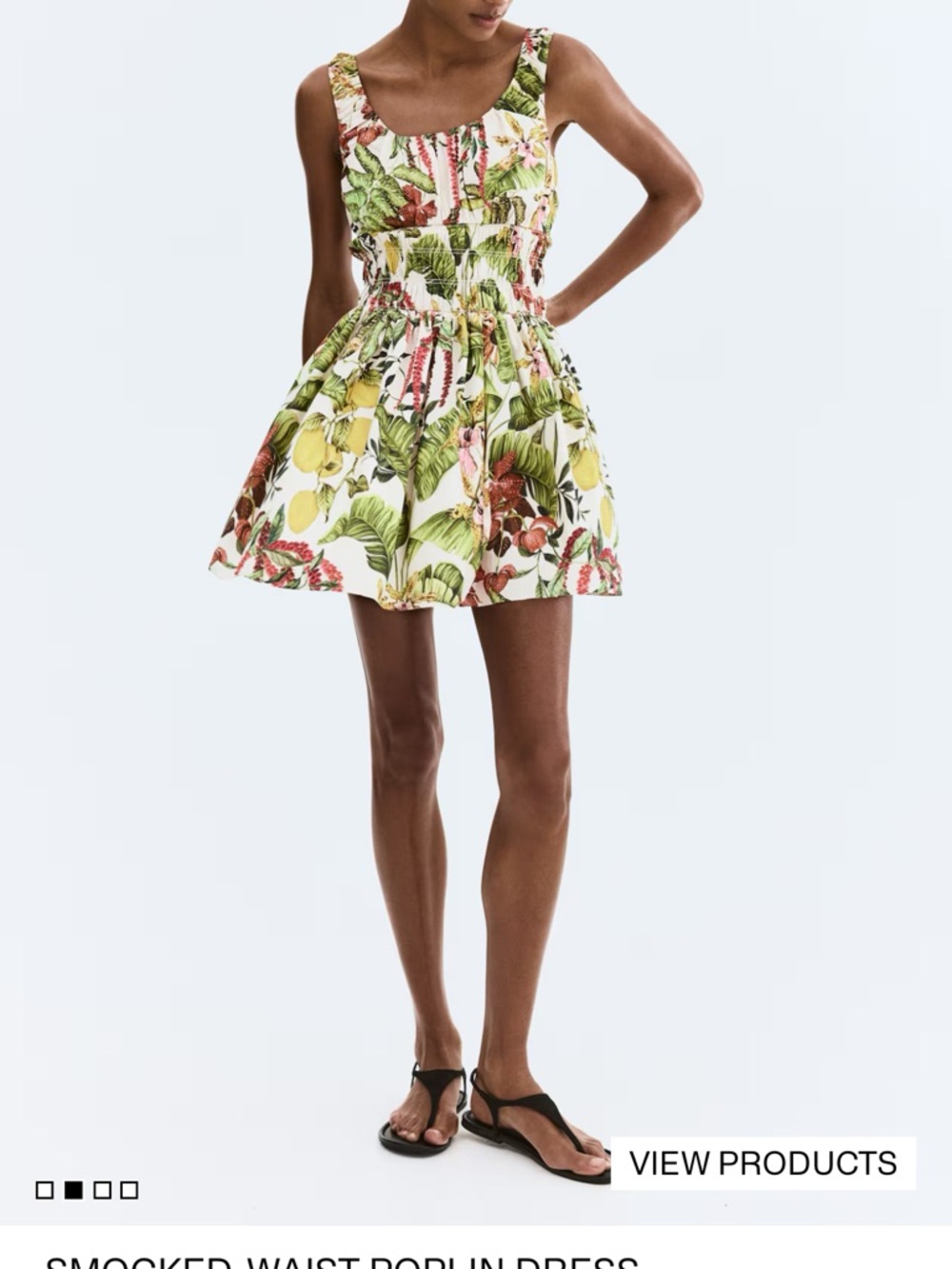 Tropical Floral Sundress in Green & Red
